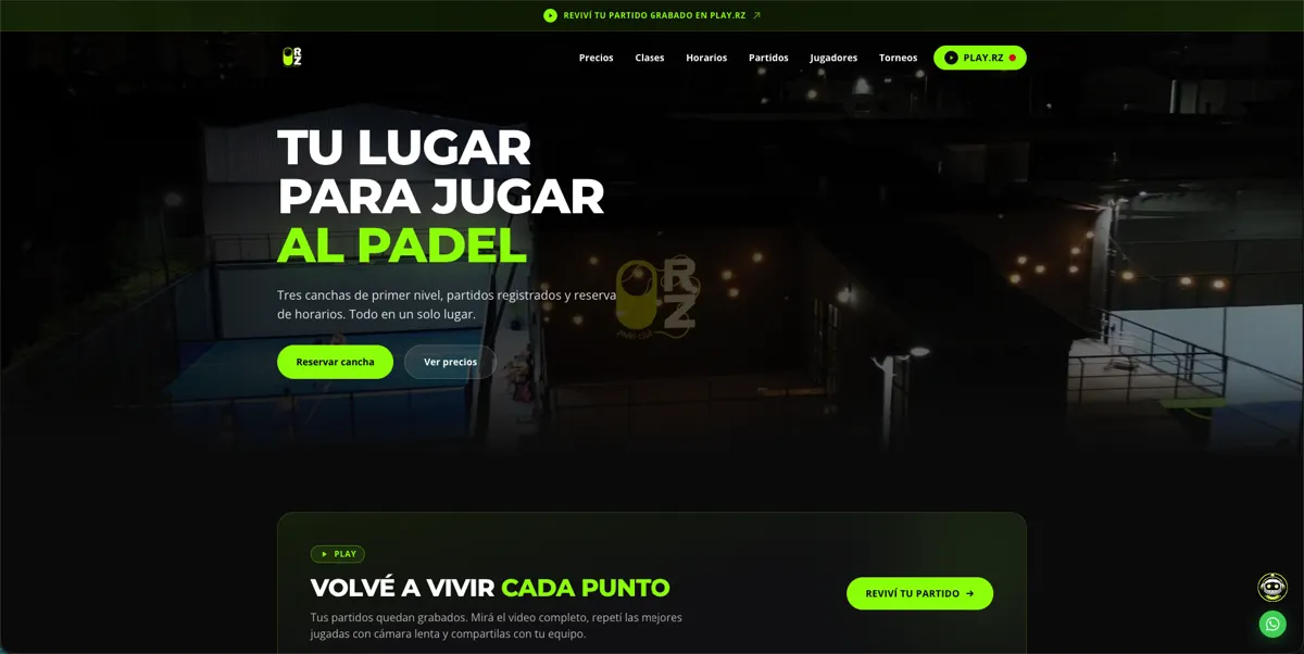 Sitio de RZ Padel